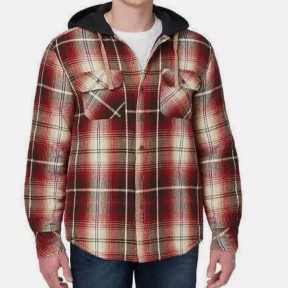 Legendary Outfitters Mens Button Down Flannel Hoodie Shirt Jacket - XXL